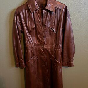 VINTAGE High Quality Leather Long Coat